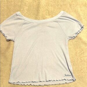Justice Light Blue Off-Shoulder Top; girls size 18/20